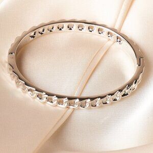 SILVER OR GOLD Solid Chain Link Bangle Bracelet